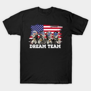 Dream Team Presidents Mount Rushmore 4th Of July America T-Shirt